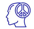A person with a peace sign in their head.